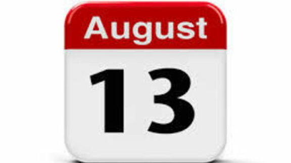 calendar August 13