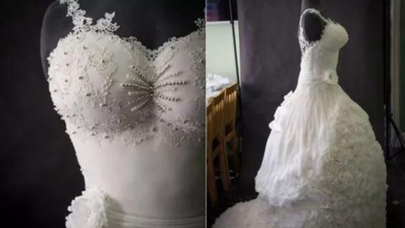 rochie de mireasa din ciocolata alba