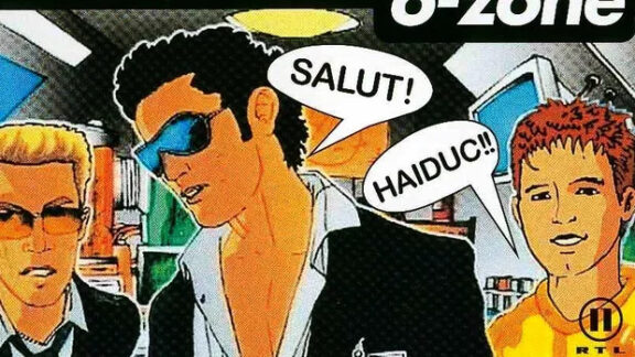 3 băieți desenați pe un poster