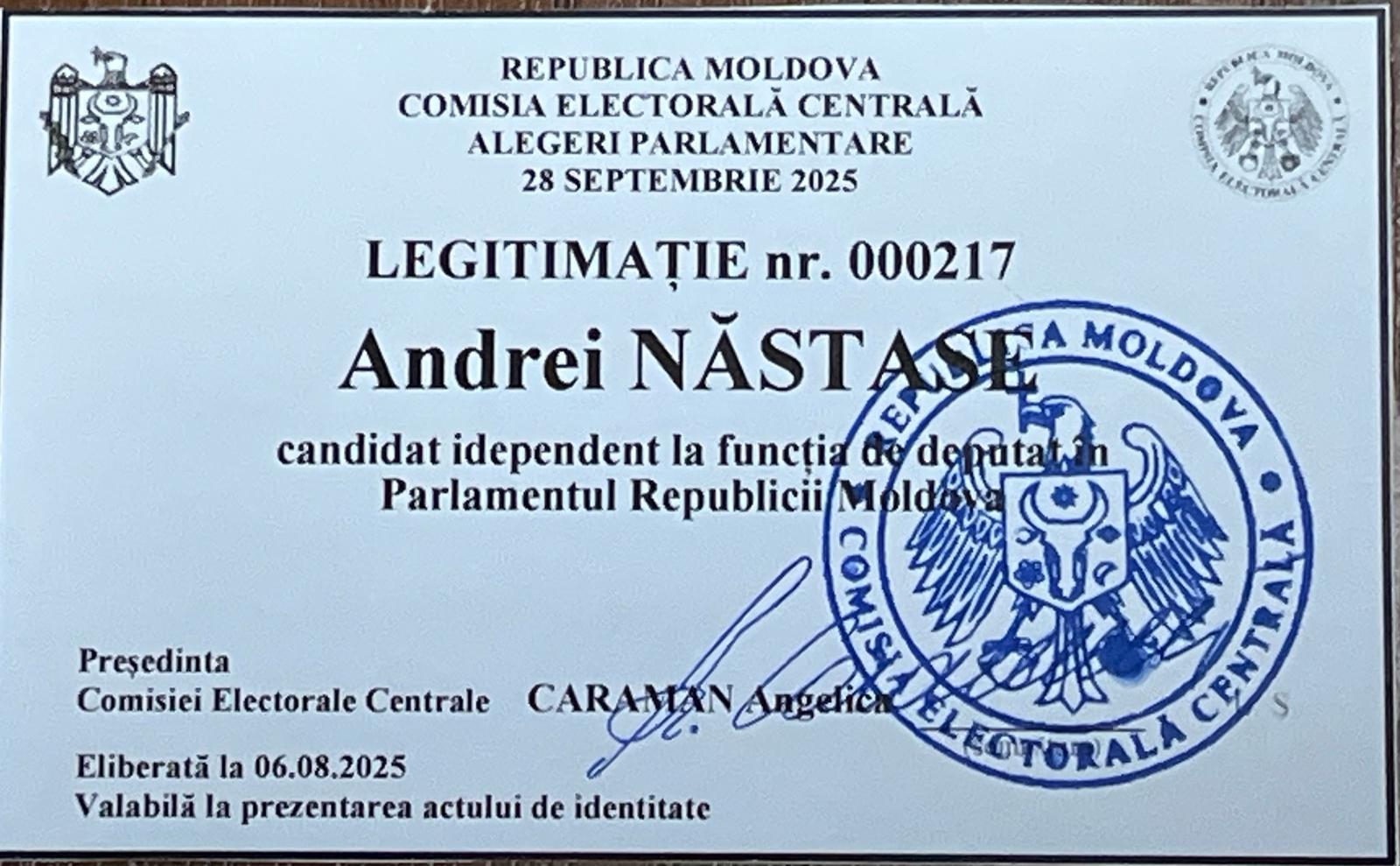 Andrei Năstase, primul candidat independent înregistrat oficial pentru alegerile parlamentare din 28 septembrie 2 Andrei Năstase, primul candidat independent înregistrat oficial pentru alegerile parlamentare din 28 septembrie