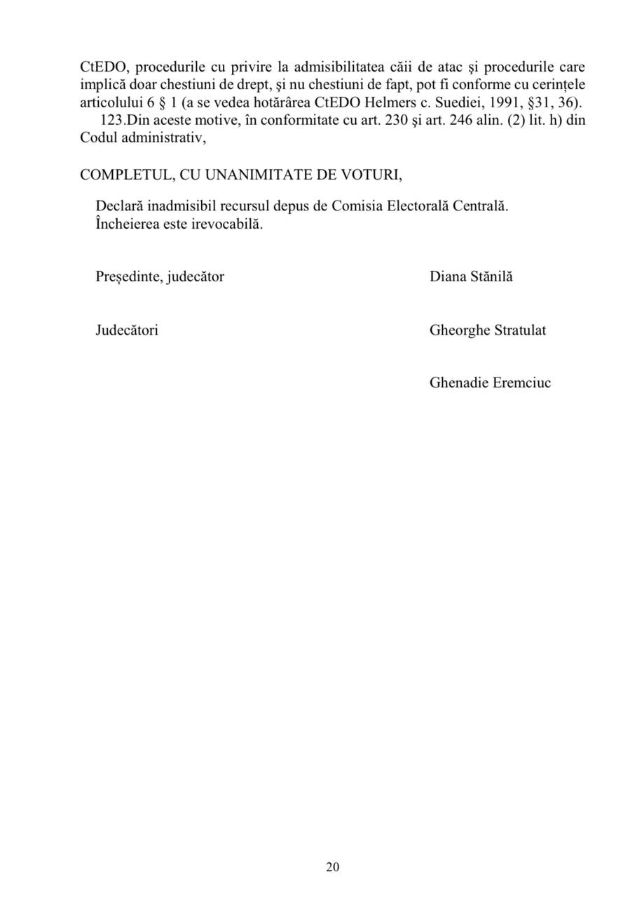 DOC// Partidul condus de Victoria Furtună ar putea participa la alegeri. CSJ a obligat CEC să reexamineze cererea 3 DOC// Partidul condus de Victoria Furtună ar putea participa la alegeri. CSJ a obligat CEC să reexamineze cererea